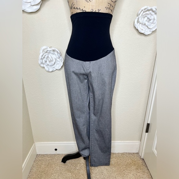 Motherhood Maternity Pants - Motherhood Maternity Women’s Stretch Gray Secret Belly Straight Pants Sz Large